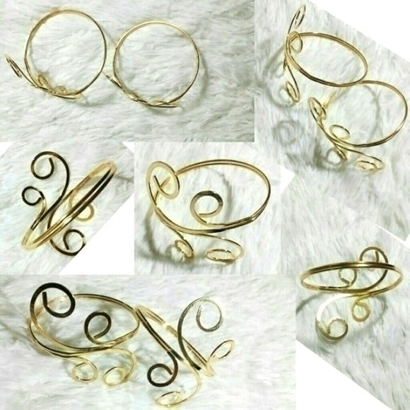 Gold Tone Swirly Arm Cuff-Size OS - Picture 1 of 3